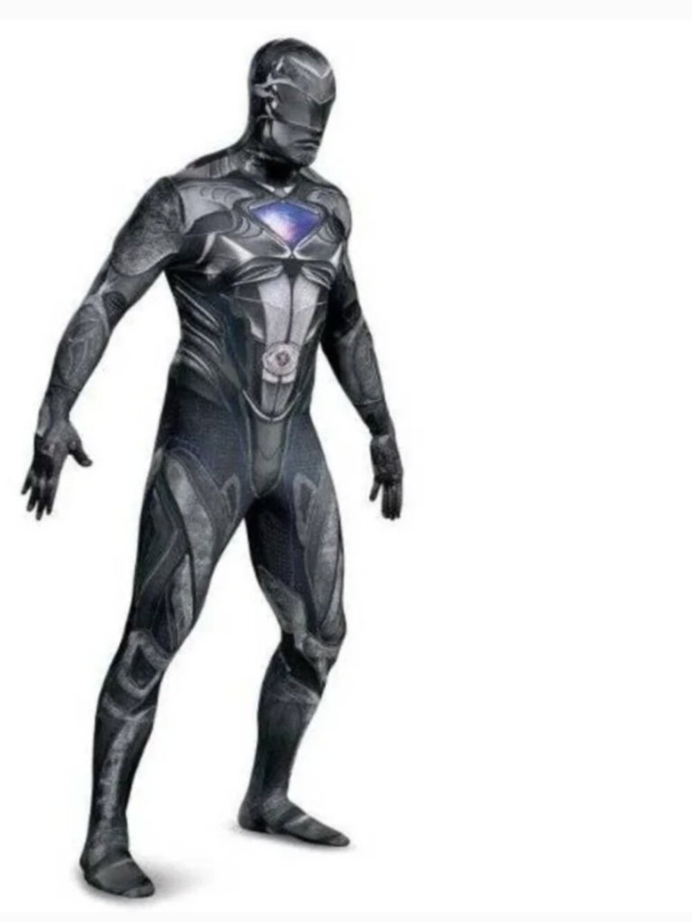 Power Ranger Halloween Costume XL Gray Skin Bodysuit 1 Pc Party Mens Adult